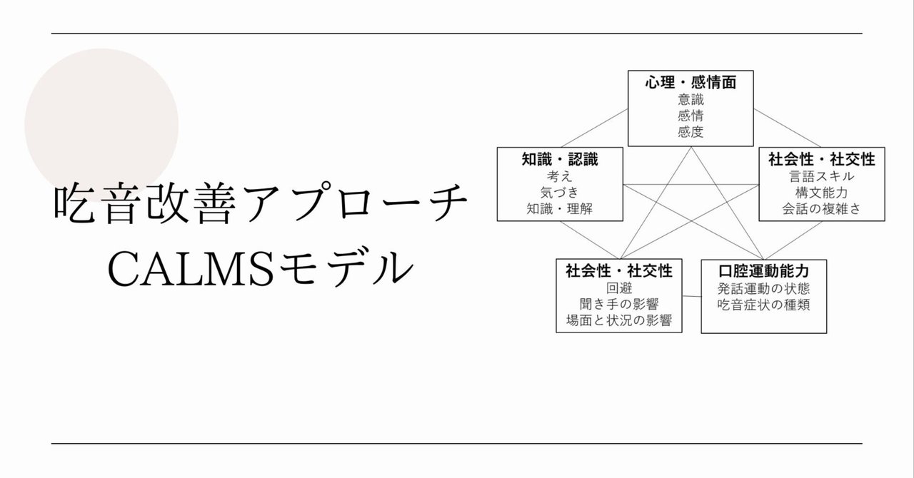 吃音改善アプローチ:CALMSモデルについて|サラリン_吃音論文