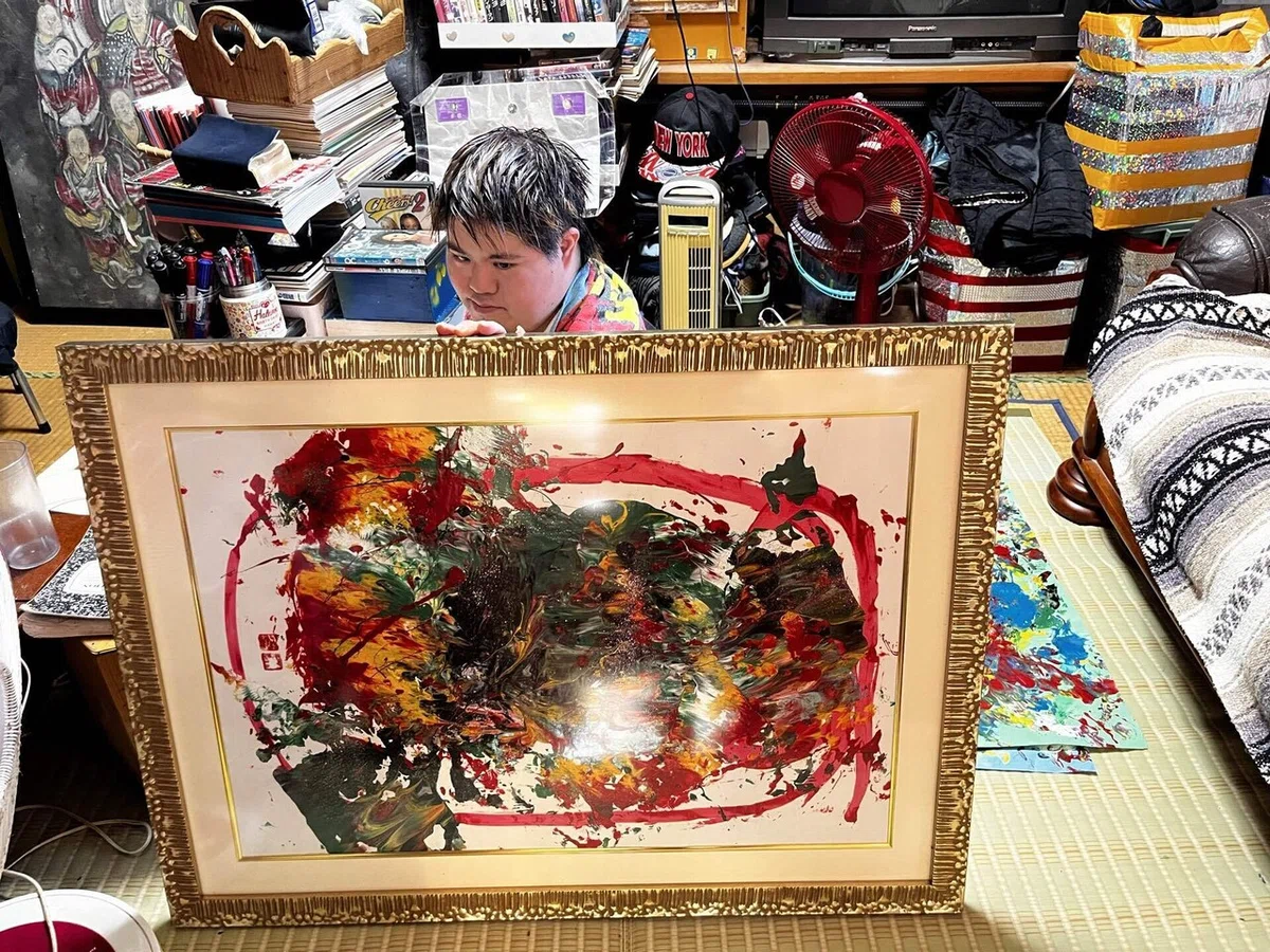 完売御礼‼️ 幸福を呼ぶペンキアート『沖縄のピカソ』小波津有希 無題 