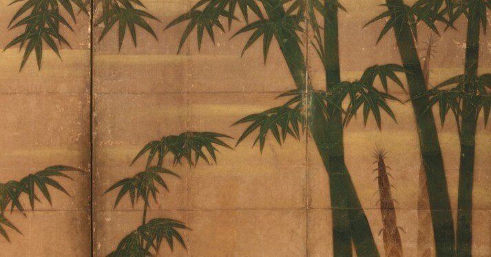 伝土佐光信筆 竹の四季図屏風｜日本花卉文化株式会社