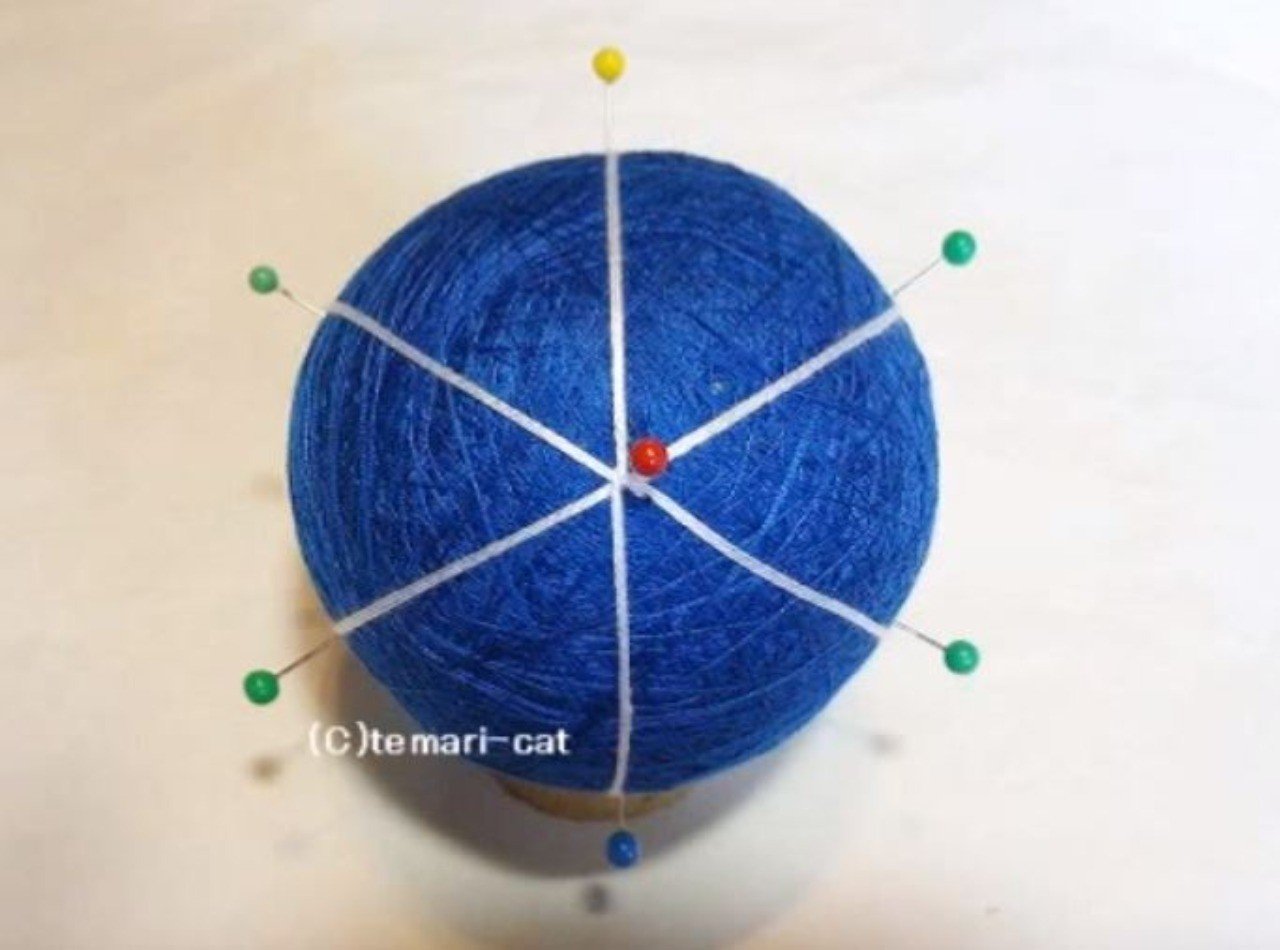 19 手まり「6等分の地割（じわり）」の作り方｜てまり-ねこ