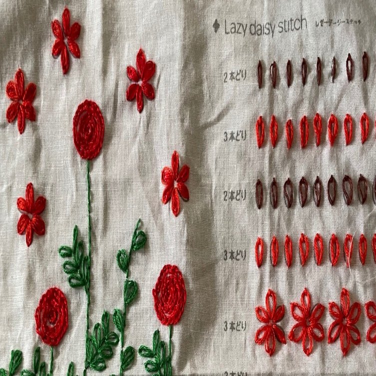 チェーンステッチできました｜林檎飴