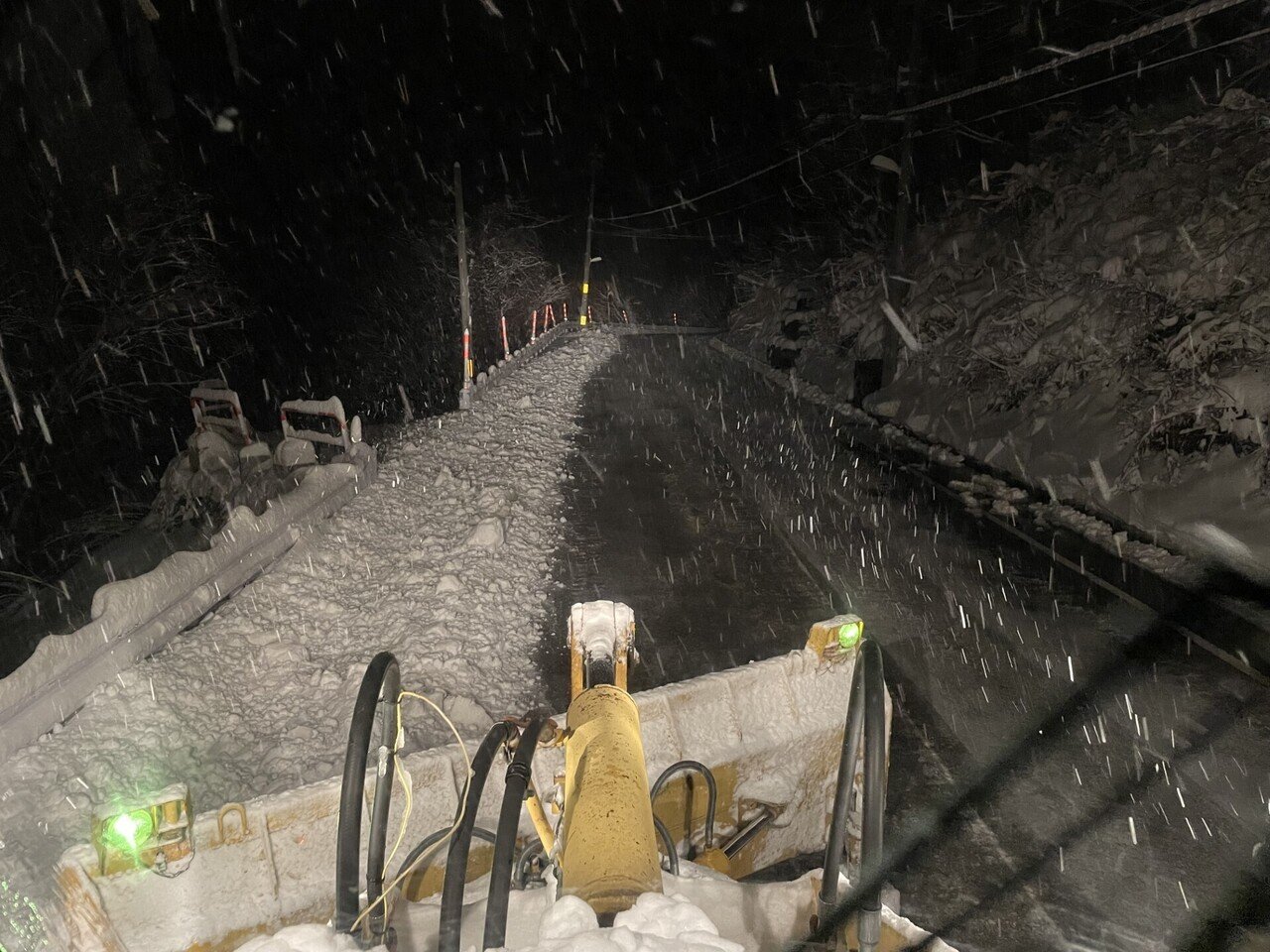 除雪夜中