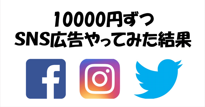 Webマーケの素人が会社PRのために、1万円ずつ、Twitter、Facebook、Instagramに広告を出してみた結果