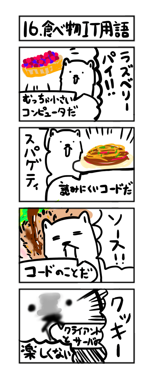 しろくまエンジニア16 It食べ物用語 ひら 包丁とキーボードとペンタプ Note