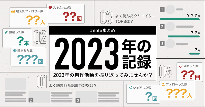 年末レポートで、2023年の自分の創作活動を振り返ろう！ #noteまとめ