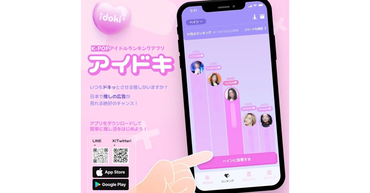 K-POP アイドル投票アプリケーション ’アイドキ(idoki)’サービス立ち上げ｜NEWS