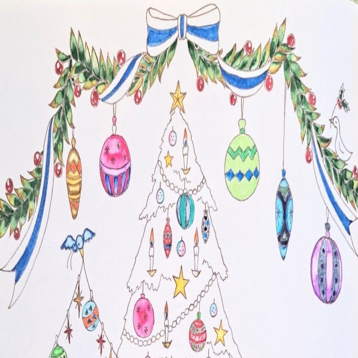 No.46】クリスマスの塗り絵｜Kerousa (けろうさ。)