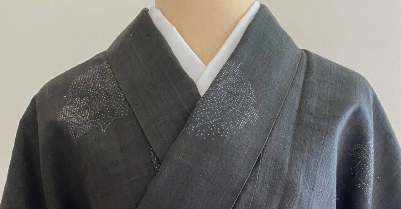 結城紬 百山亀甲 小紋 正絹 菱形 吉祥文様 草花 美品 やまと イ6445 8747］