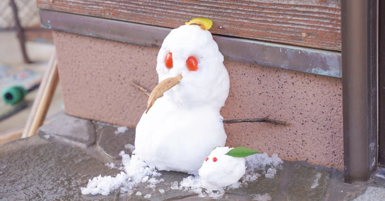 かいまる雪うまる 島暮らし9ヶ月目、降った雪がうれしくて雪だるまを作った話｜ないもの