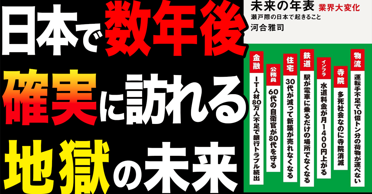 ビジネス書解説】「未来の年表 – 人口減少日本でこれから起きること」｜Youtube図書館 / あっきー