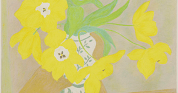 ピエール・ボンコンパン】 版画 / リトグラフ「白い花瓶の黄色い花