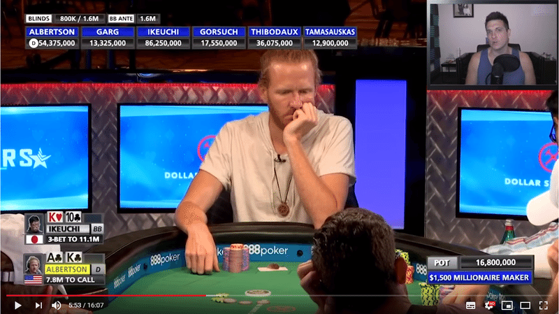 ひゃっほうさんのハンド分析 Million Dollar Mistake Insane Poker Hand By Doug Polk 意訳 エルキー 엘키 Note
