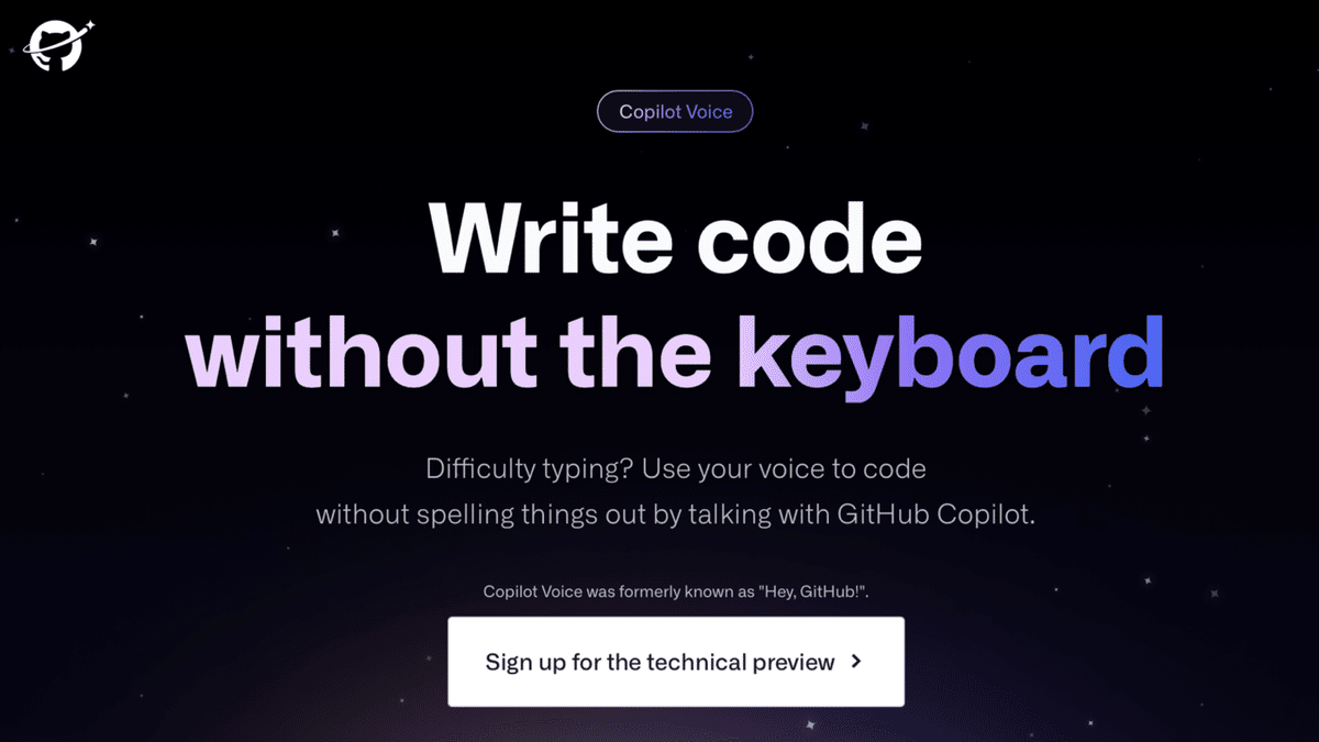 Copilot Voiceサイトのスクリーンショット