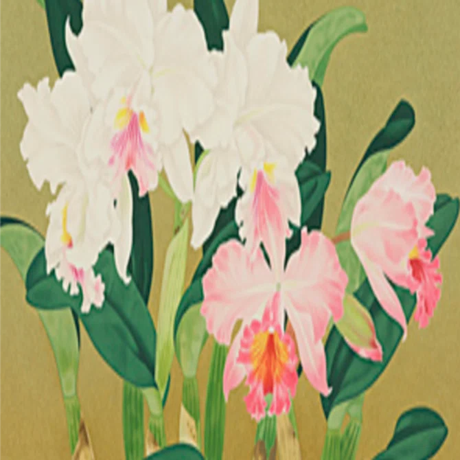 森田りえ子】 版画 / シルクスクリーン「カトレヤ」 査定 買取 致し