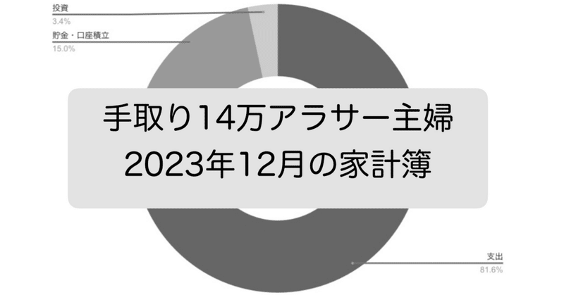 【手取り14万アラサー主婦】2023年12月の家計簿