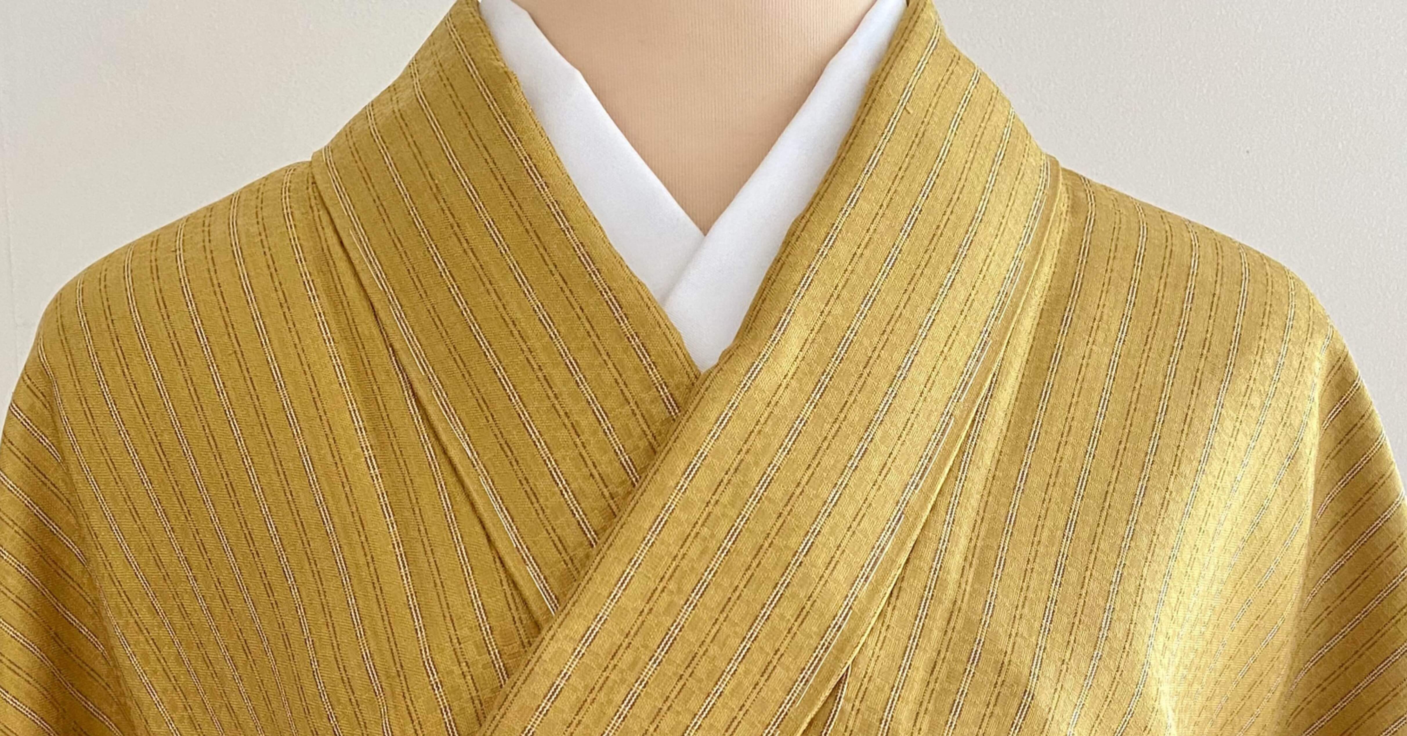 変り市松織黄八丈着物｜夢吉きもの