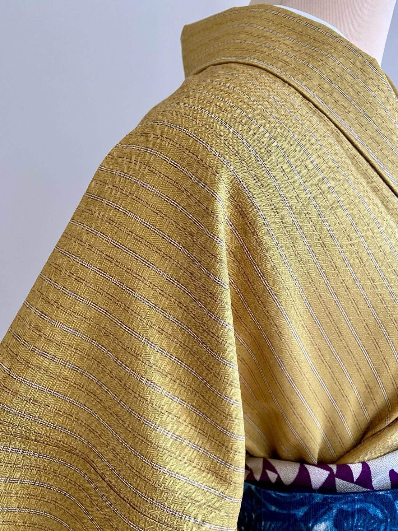 変り市松織黄八丈着物｜夢吉きもの