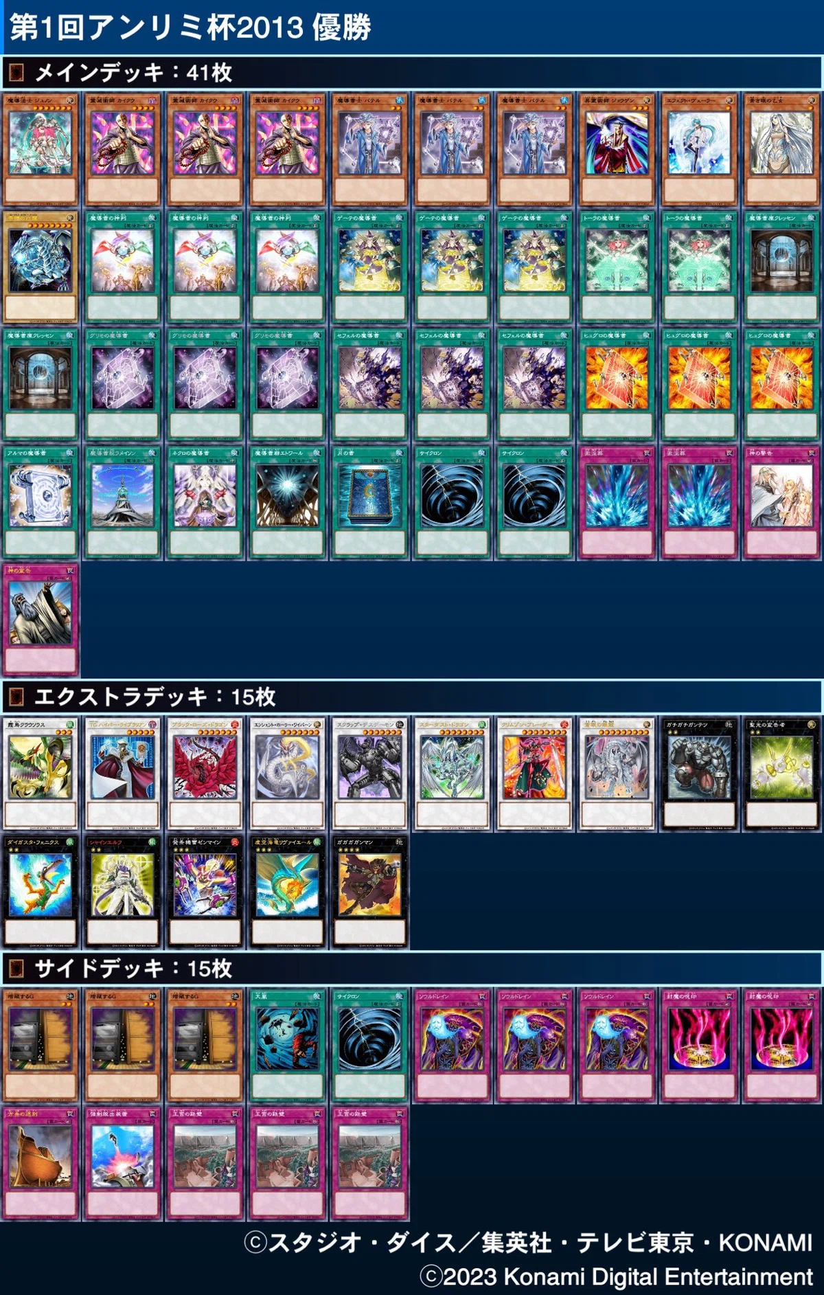確認　遊戯王　魔導　征竜　2013 全盛期　ゲートボール　本格構築　デッキ2個 マスターデュエルのゲートボール大会-アンリミ杯2013 優勝デッキ:魔導