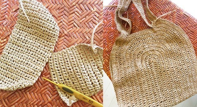編み物 マニラヘンプヤーンで楕円から編むカゴバッグ 水野可奈子 Note