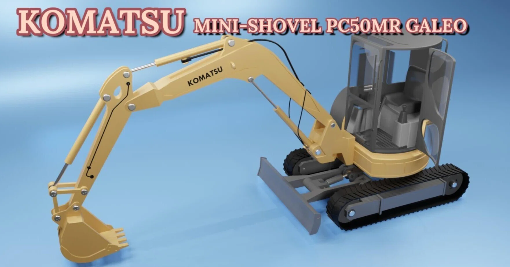 コマツミニショベル　PC50MR ガレオ blender】KOMATSUミニショベルPC50MR ガレオ｜3D grapefruit｜CAD出身