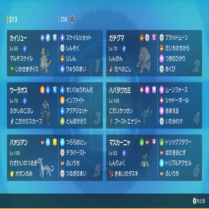 S13】最終708位(R1931)｜256