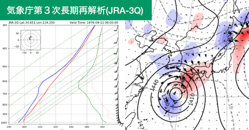 JRA-3Qを利用した、香川県内海における記録的大雨(1976年9月11日)の解析-3