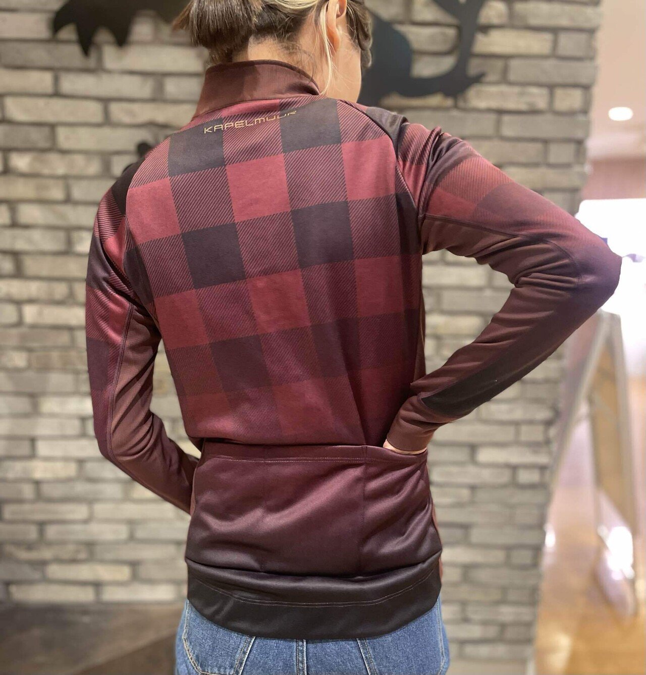 kapelmuur Ladiesサーモジャケットバッファローチェックバーガンディ KAPELMUUR ( カペルミュール ) ジャケット Ladies サーモ