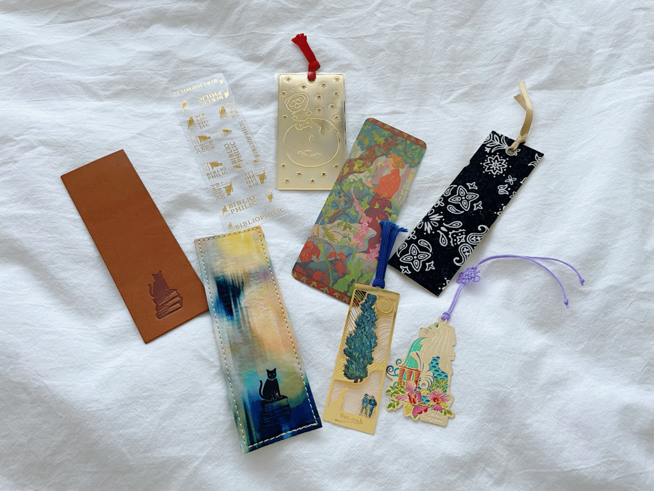 しおり ブックマーカー❁チャイブ(ピンク×イエロー) リバティプリント