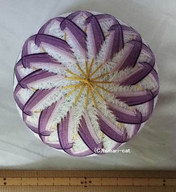 36 手まり「巻き椿」の作り方｜てまり-ねこ