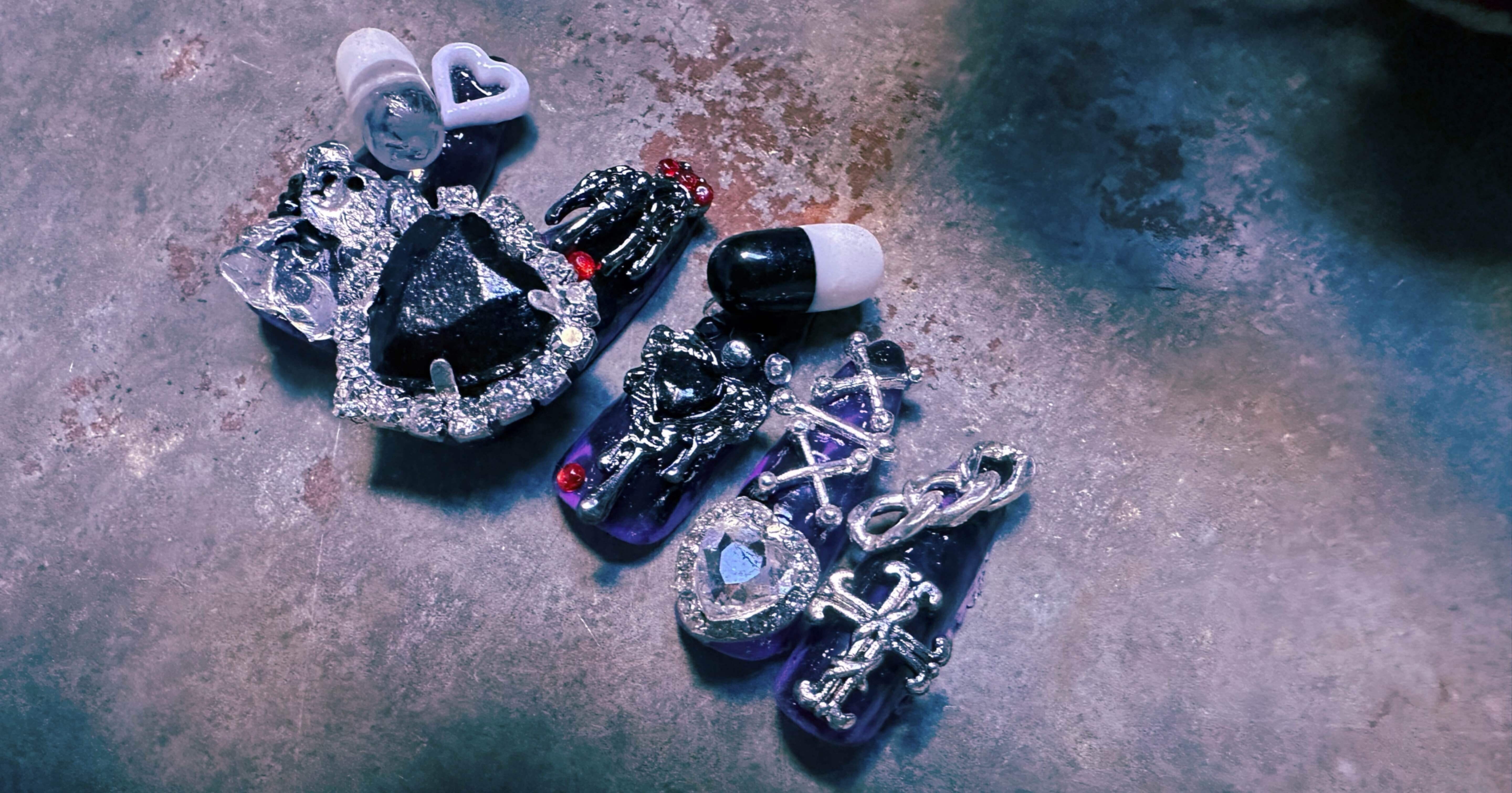 ネイルパーツ 地雷系 悪魔 病み系 ネイルパーツ 地雷系 悪魔 病み系