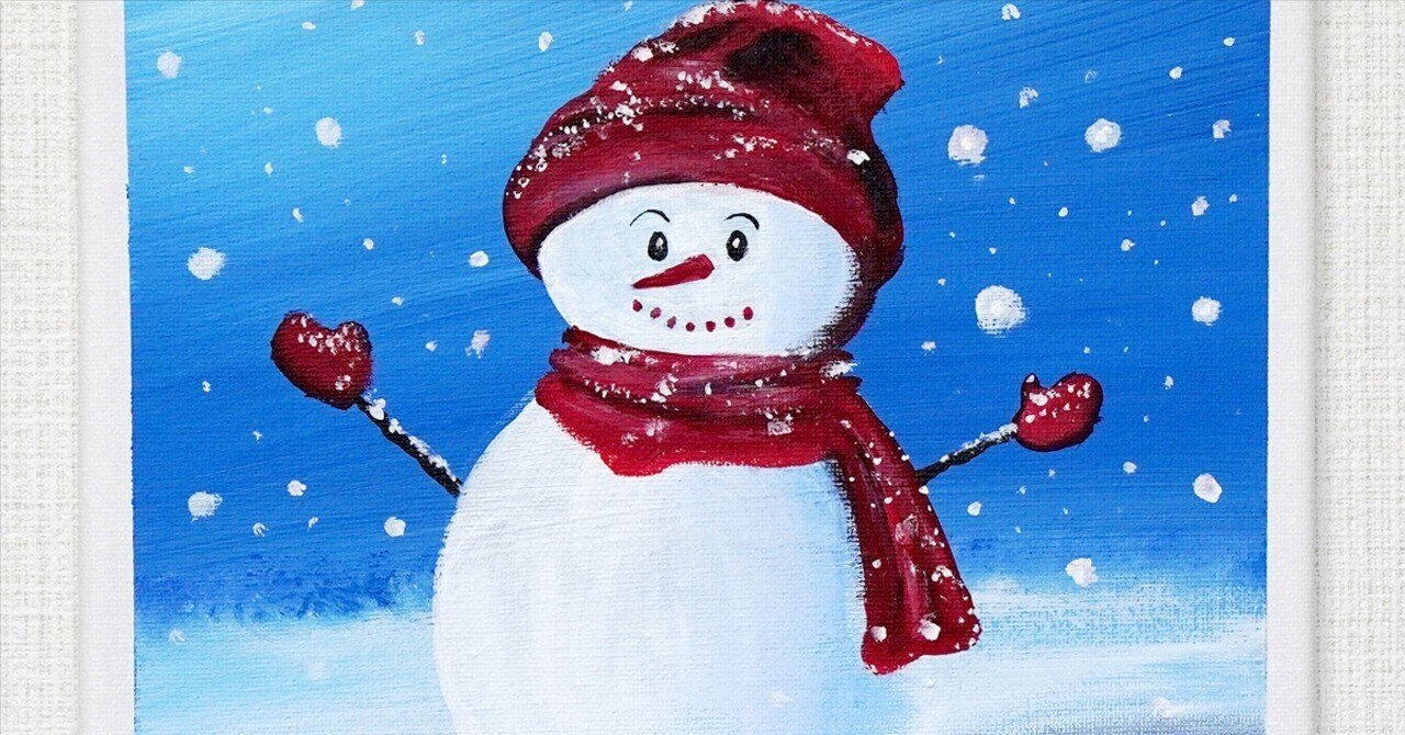アクリル絵の具で「雪だるま」を描いてみた｜junya_art