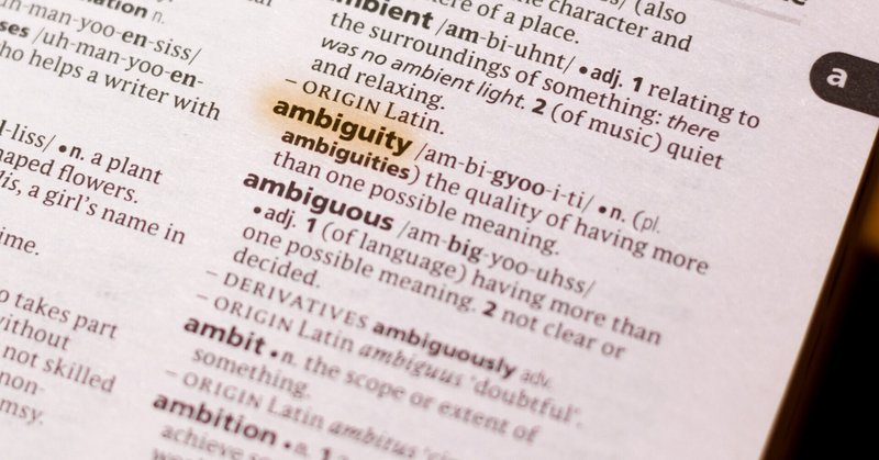 Dealing with Ambiguity -曖昧さへの対応-