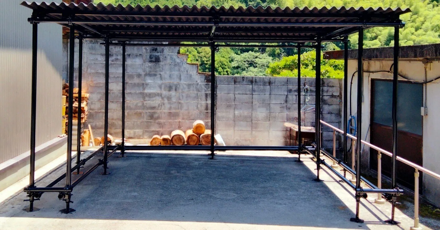 05_単管を使った薪棚作り｜薪ストーブ_tomari木