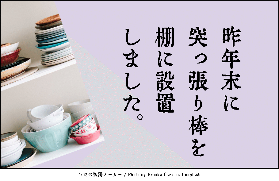 昨年末に突っ張り棒を設置しました