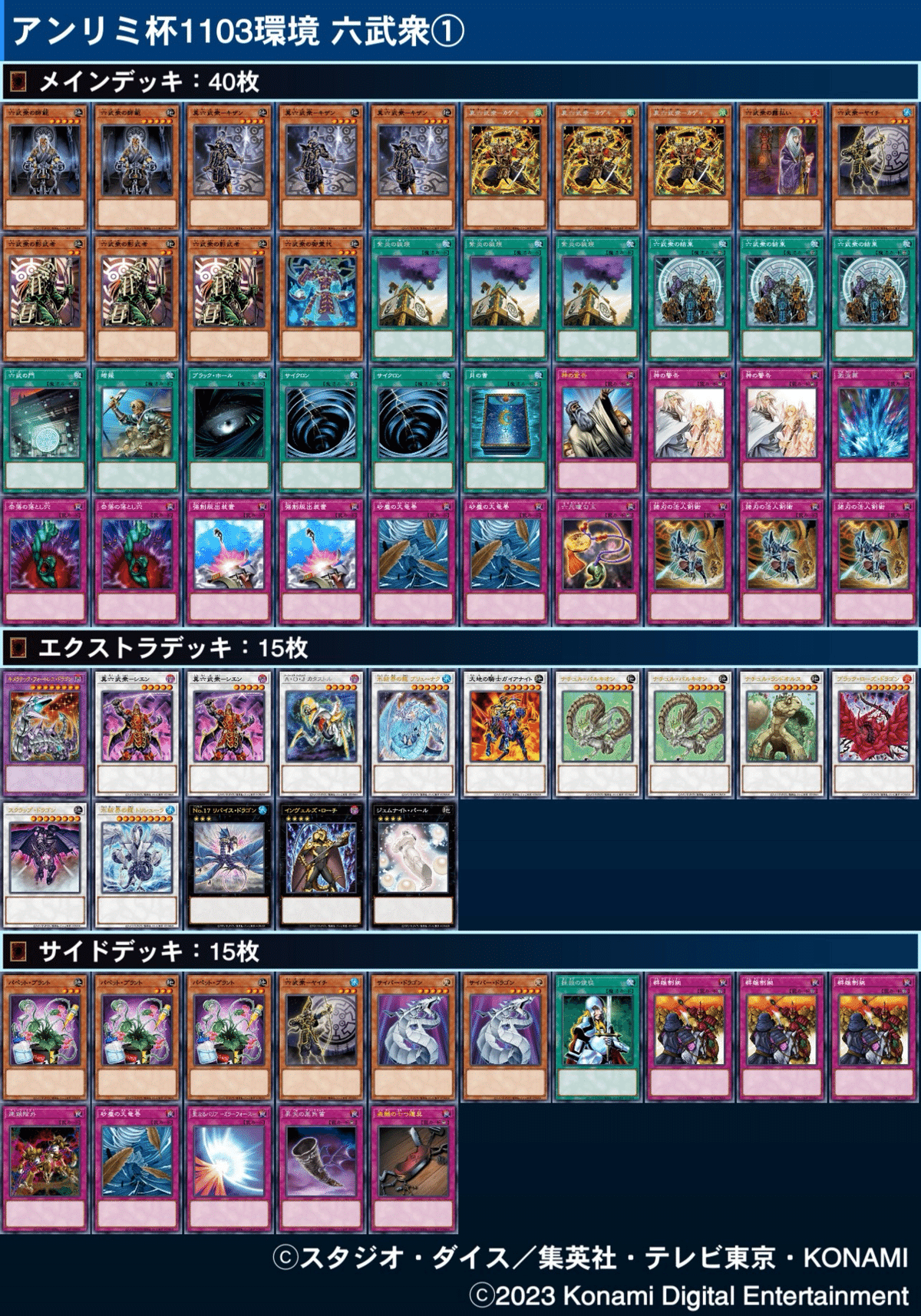 マスターデュエルのゲートボール大会-アンリミ杯1103環境のサンプル