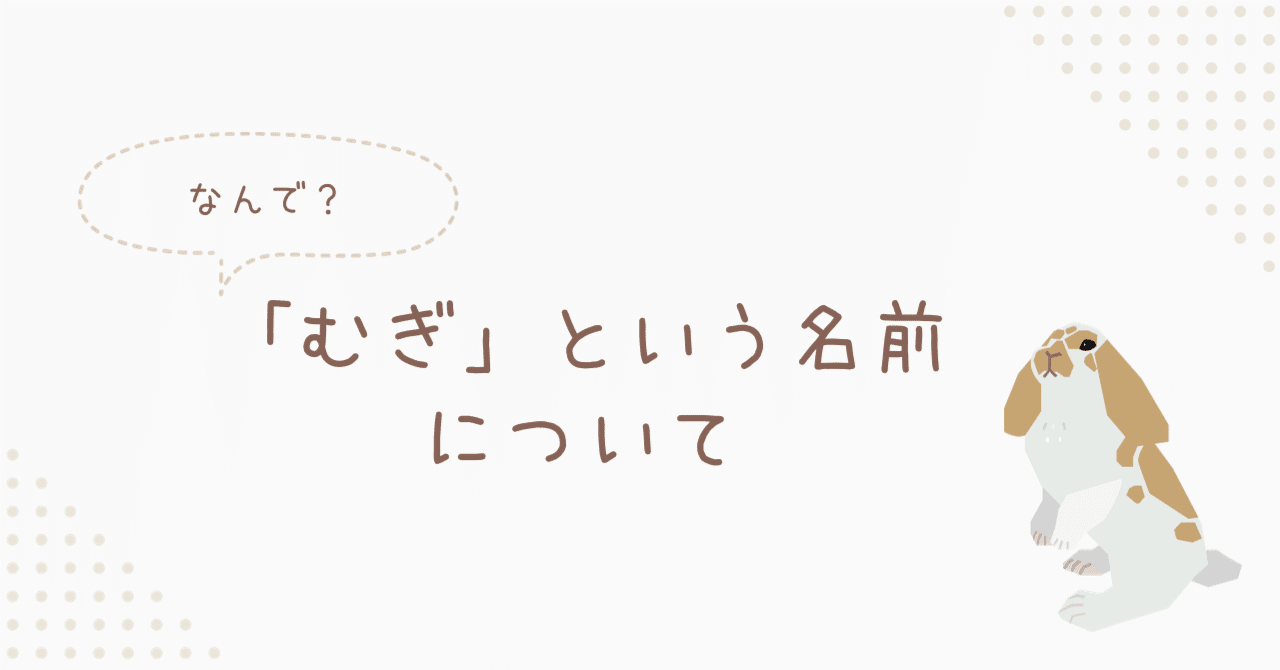 むぎという名前について｜むぎ🐰
