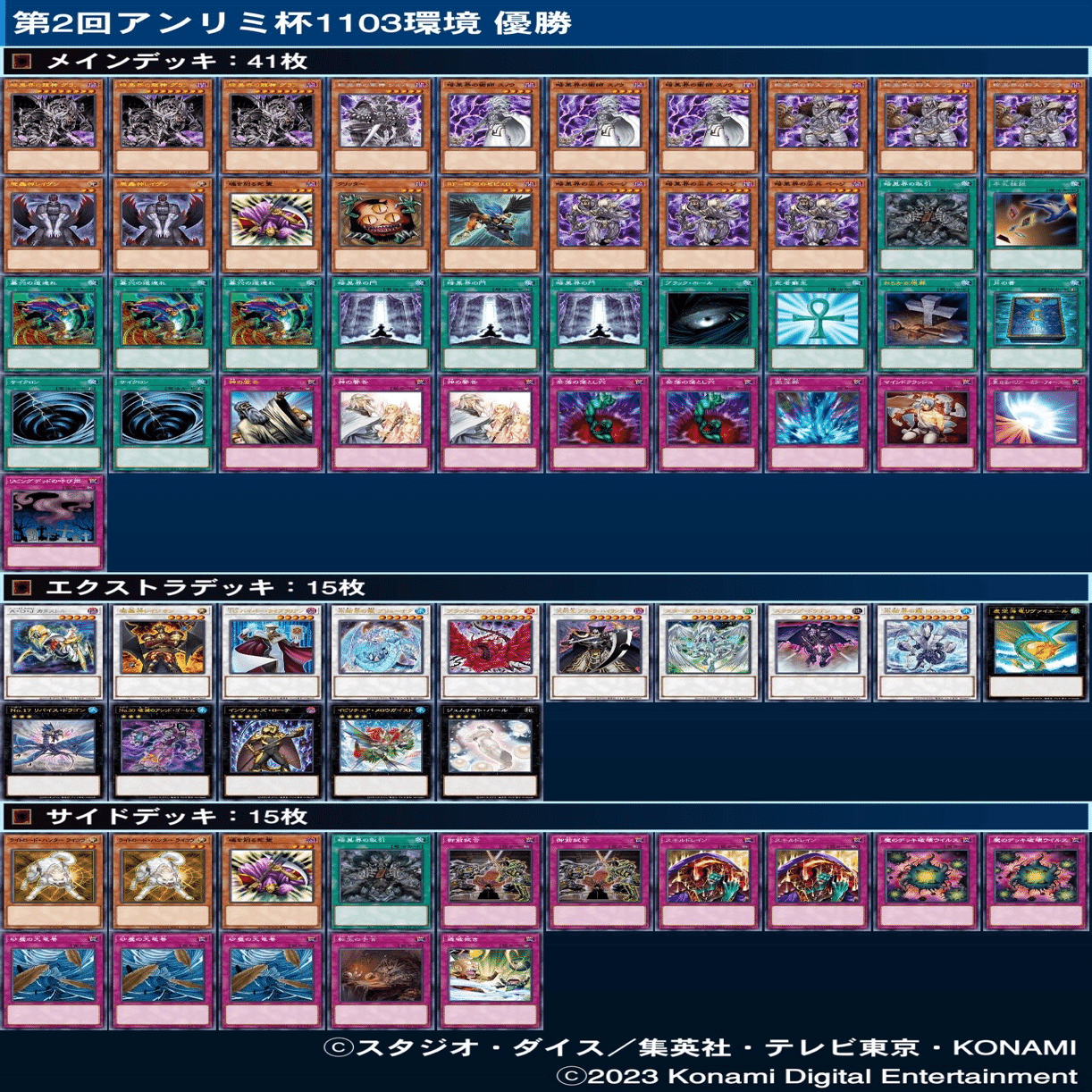 マスターデュエルのゲートボール大会-アンリミ杯1103環境 優勝デッキ