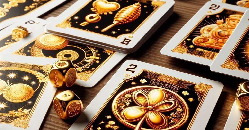 縁起物を集めた】幸運づくしの純金色のカードはいかがでしょうか