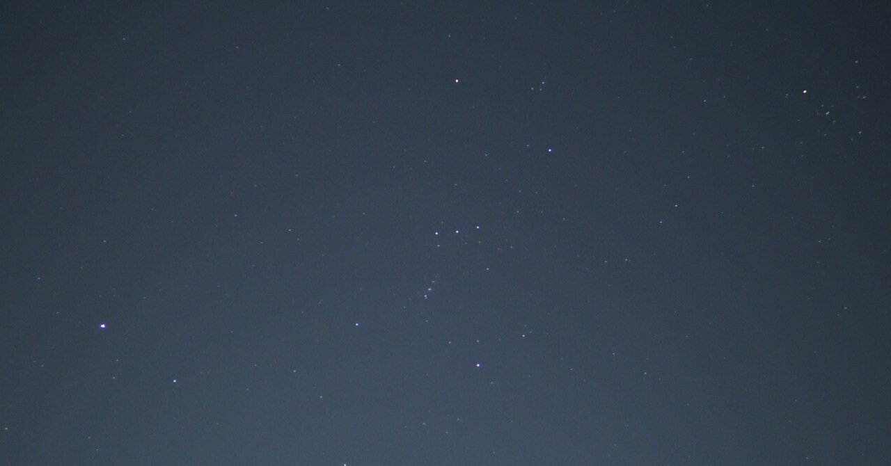 題名　オリオン座 オリオン座のベルトを7時間露光して、ラベル付けしたんだ。 想像