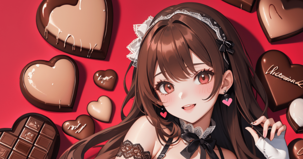 【プリント＆加筆作品】チョコレートDis娘-バレンタイン嫌いな女の子-【アート】 バレンタインな衣装であそぶ【おまけプロンプトあり】｜日向