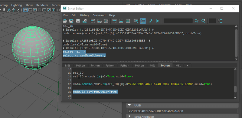 Maya オブジェクト名によらないオブジェクト選択 Uuidを使う Ks Note