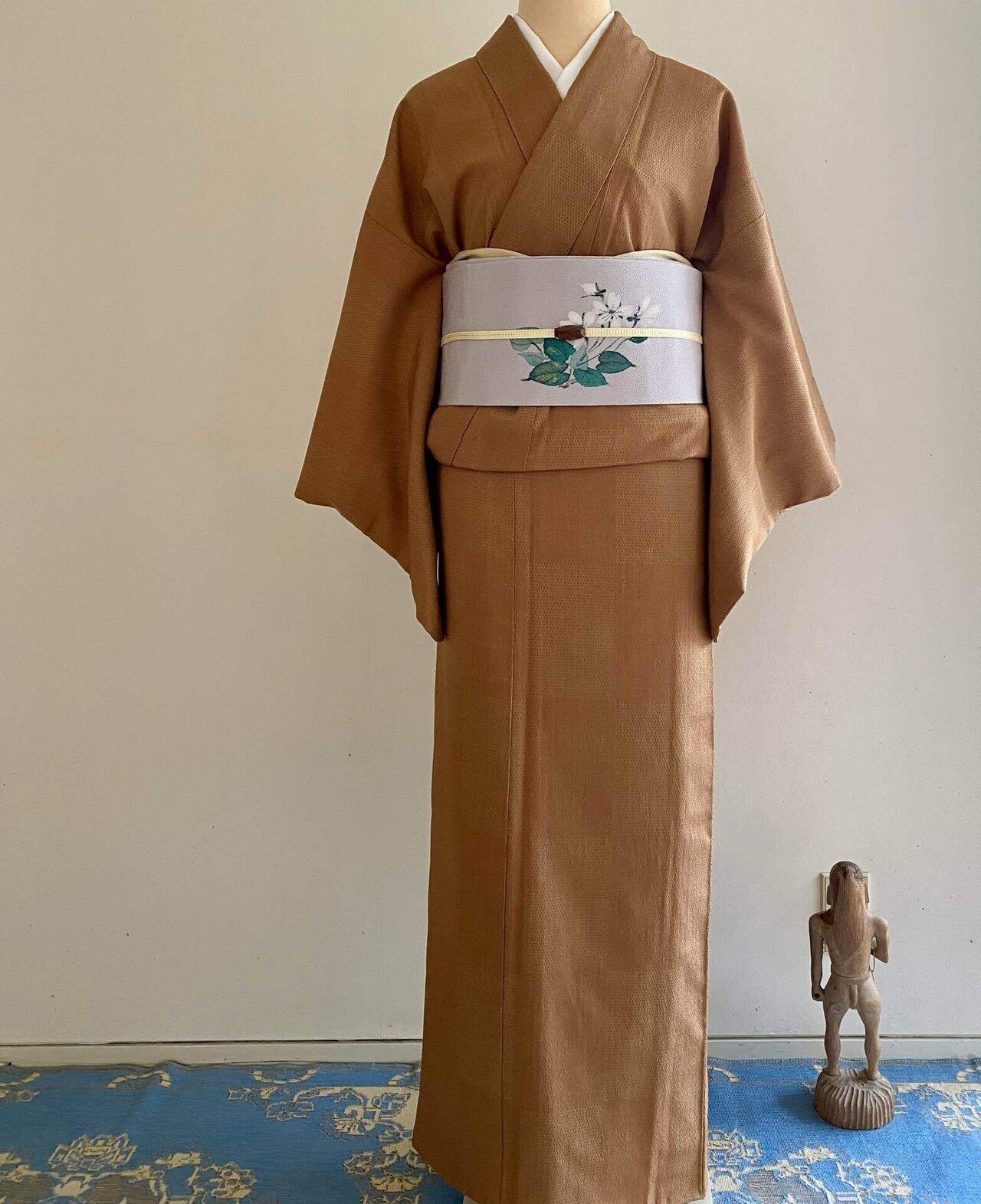 胡桃色の本塩澤着物｜夢吉きもの