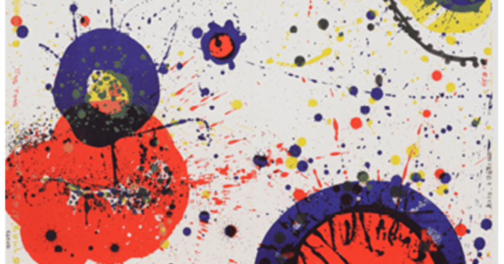 サム・フランシス】 版画/リトグラフ 「CLOUD ROCK・KAYO 4 YEARS OLD