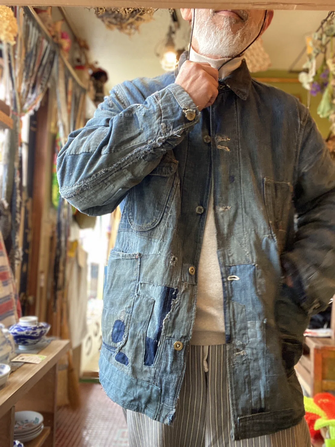 カバーオール60～70年代　リペアでかっこいい 1960s オシュコシュ デニムカバーオール 激しいリペア | 京都