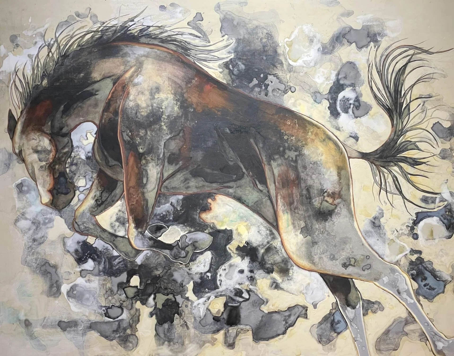 【F50号】ひつじ娘 原画 油絵 抽象画 abstract paintings 26年07月29日 (水) 19:00-21:00 | 日本橋 | 抽象画 | アブストラクト