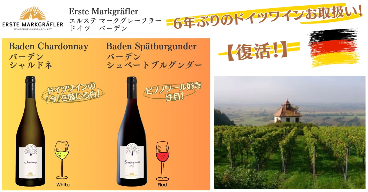 ドイツワイン今月末限定 限定＆新入荷ワイン情報] Erste Markgräfler【ドイツ復活