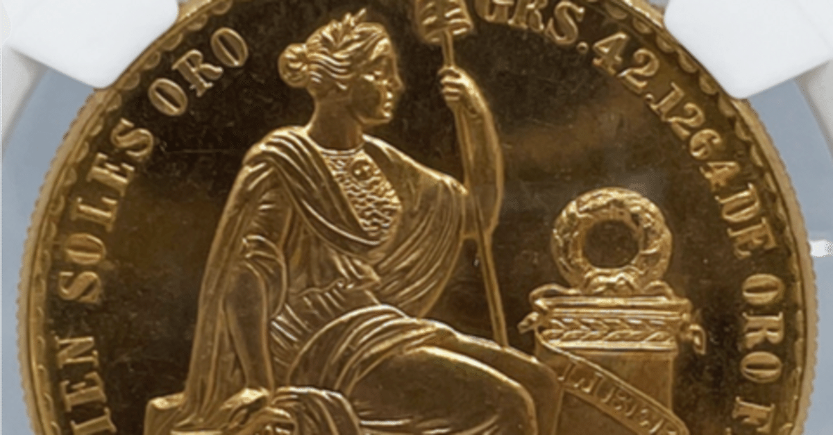 1953 ペルー 100 ソル 金貨 NGC-AU Details 1953 ペルー 100 ソル 金貨 NGC-AU Details