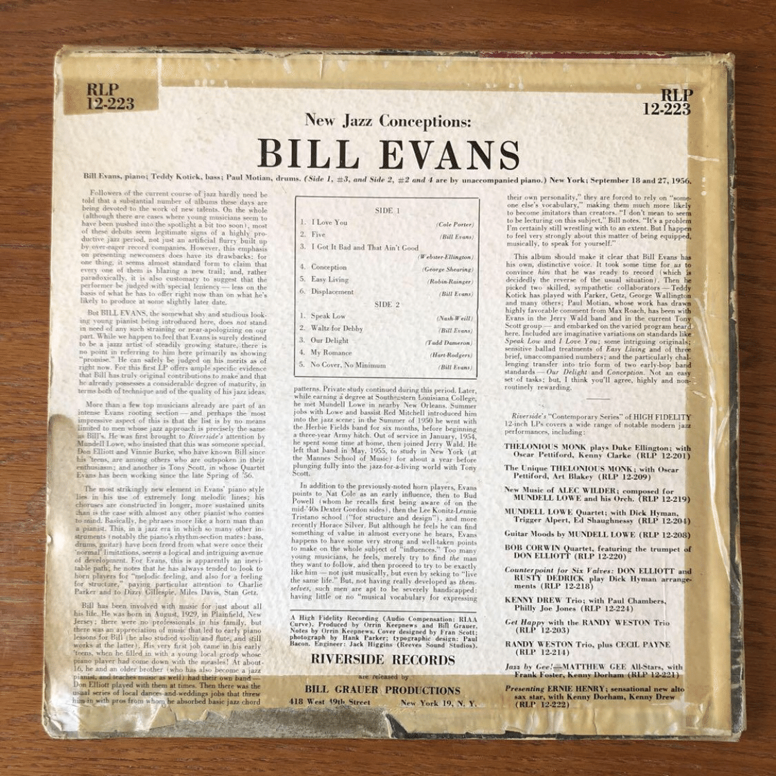 ビル・エヴァンス Bill Evans【オリジナル盤・白フラ・深溝・超入手