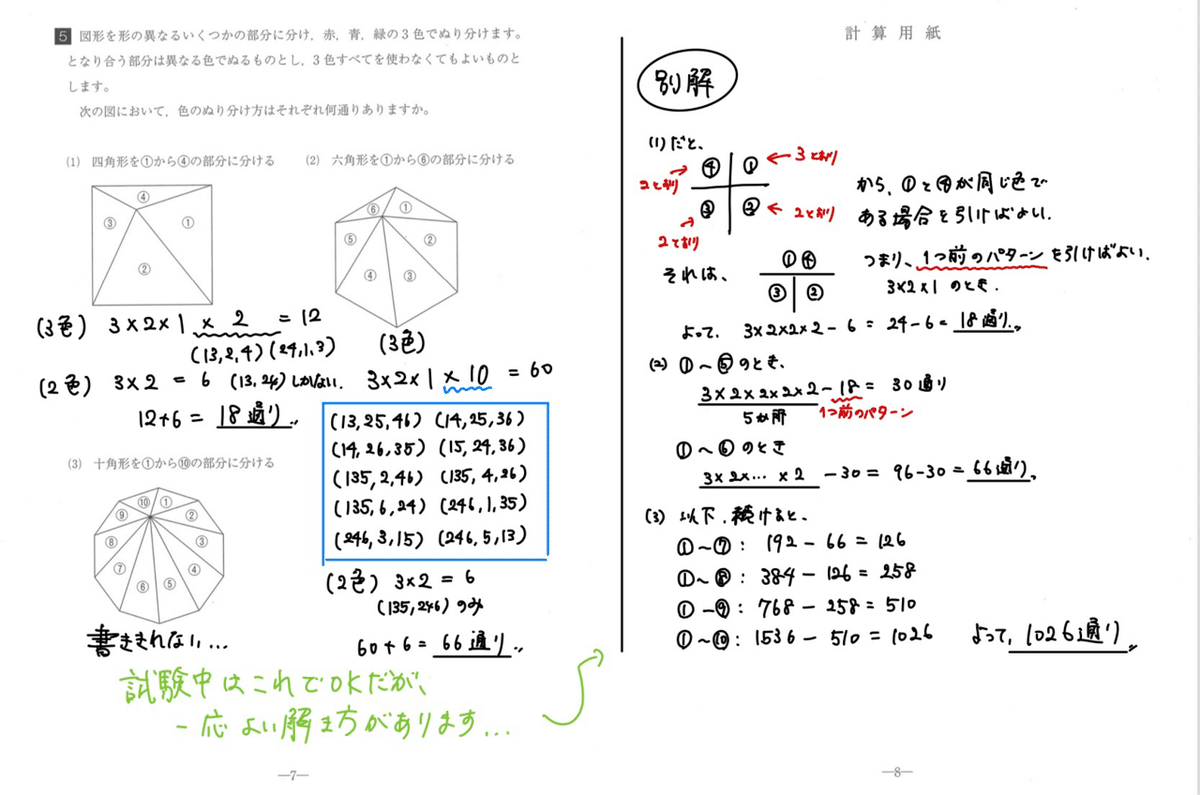 2024 洛南高校附属中 算数｜うえたけ