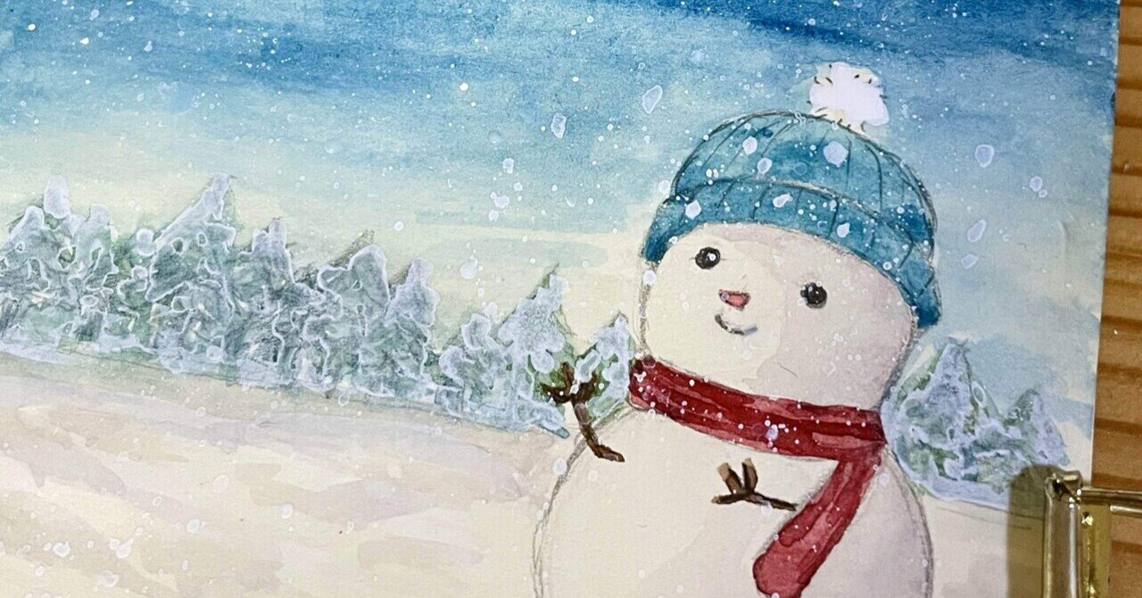 雪だるまページ 水彩で雪だるま｜うっちー